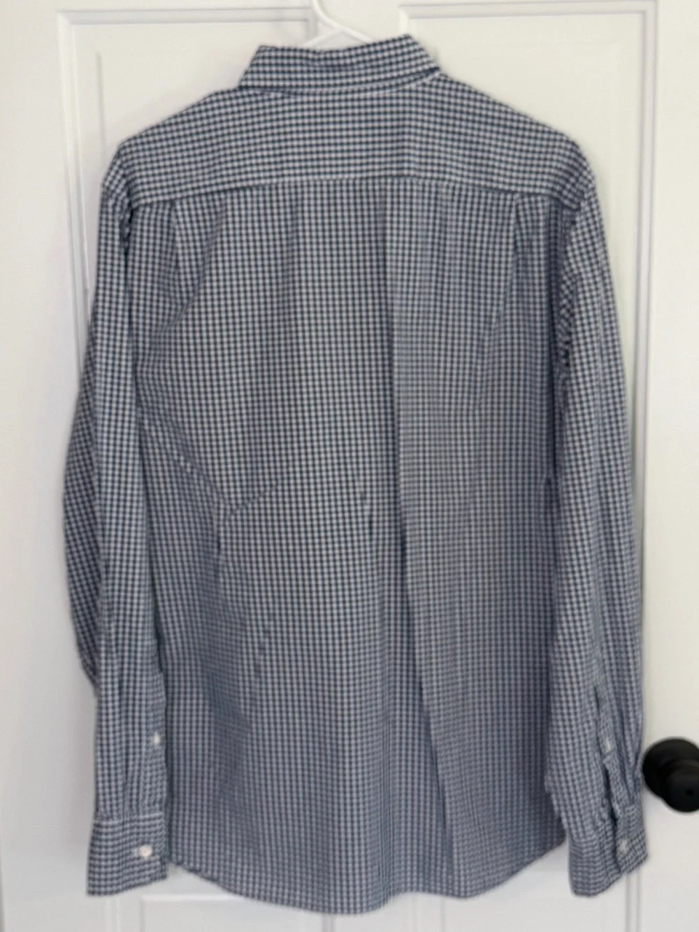 J.Crew Men’s Large Navy Gingham Cotton Button Down Shirt Preppy